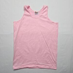 Vintage Pink Blank Tank Top Womens Medium 100% Cotton Pre-Shrunk Tank 90s